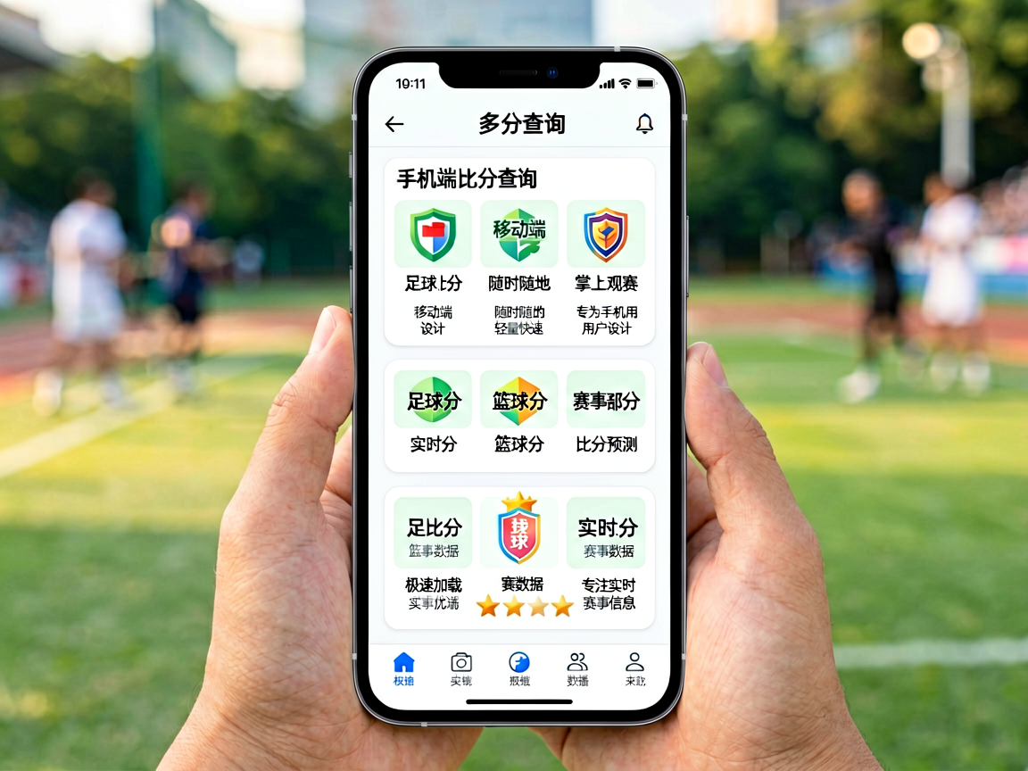 手机端比分查询界面，展示比分网手机版在移动设备上的简洁布局和快速数据加载体验
